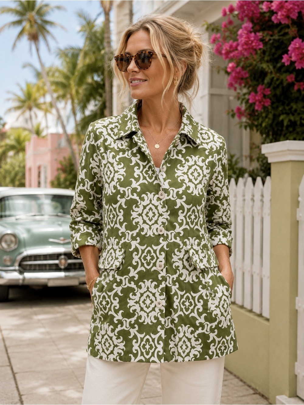 Tommy Bahama Tommy Women's Melon Drop Wrought Iron Topper Car Coat - Size 10